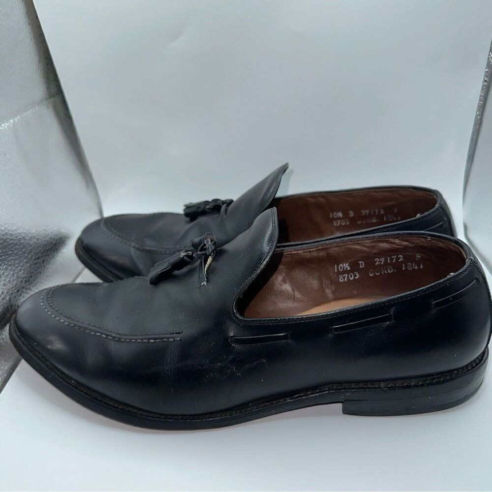 Allen‎ Edmonds Mens Saratoga Grayson Tassel Shoes 10.5D Black Leather Loafers
